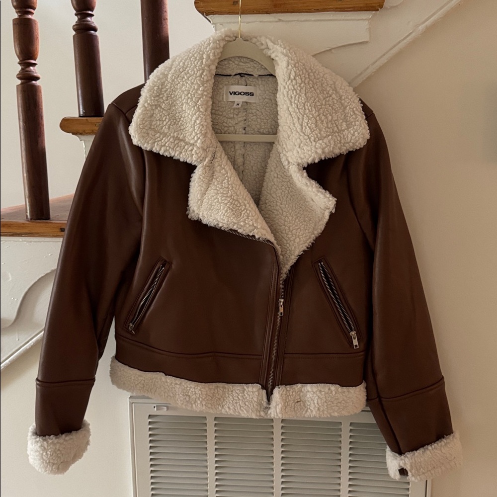 Vigoss Brown Jacket with Cream Shearling